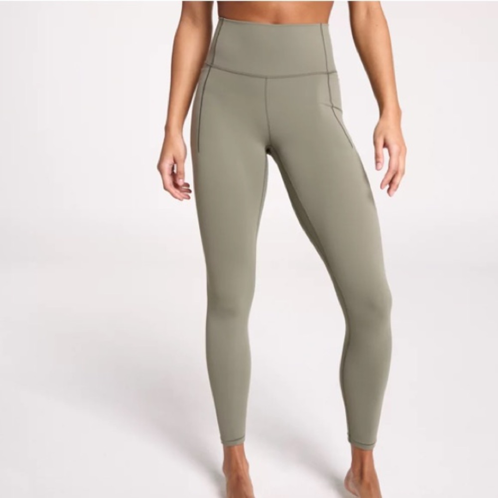 CALIA Women's Inspire collection High Rise 7/8 Leggings in muted green size XL
